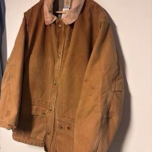 90’s Vintage Distressed Chore Jacket Carhartt Green Duster Jacket  Barn Jacket